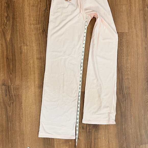 NEW Cotton Jersey Straight Leg Wide Leg Pants Light Pink Sz S - Picture 6 of 10
